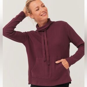 Pact Women's Cowl Neck Sweater - Burgundy